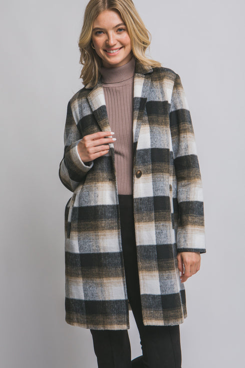 MELODY PLAID COAT